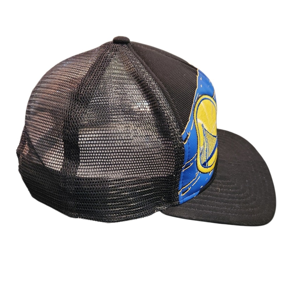 New Era Golden State Warriors Snapback Trucker Hat Black‎ Blue Yellow NBA - Picture 2 of 6